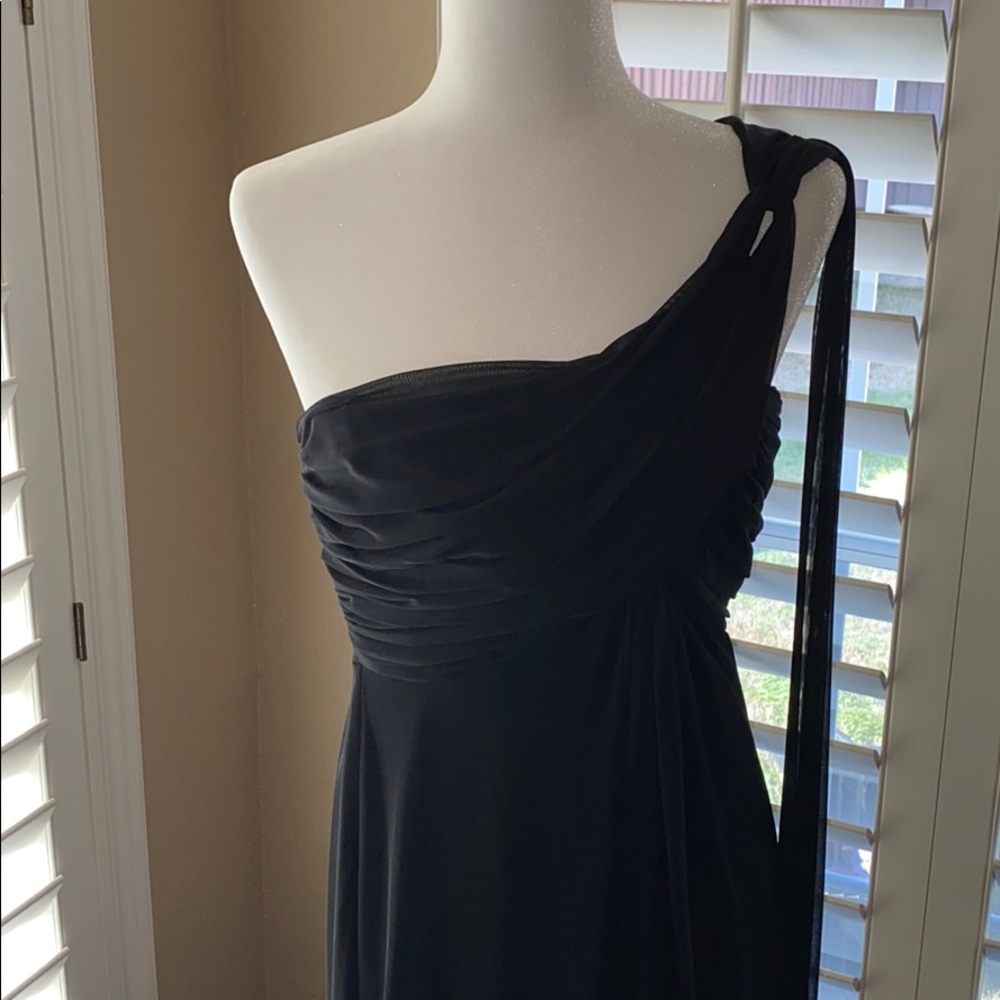 Black one shoulder gown